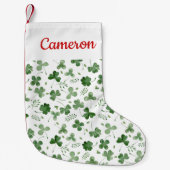 Soft Waterverf Shamrock Pattern Kleine Kerstsok (Voorkant)