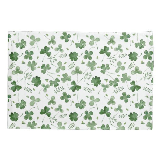 Soft Waterverf Shamrock Pattern Kussensloop (Achterkant-Links)