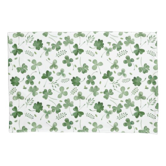 Soft Waterverf Shamrock Pattern Kussensloop (Voorkant-Links)