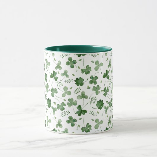 Soft Waterverf Shamrock Pattern Mok (Midden)