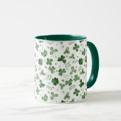 Soft Waterverf Shamrock Pattern Mok (Voorkant rechts)