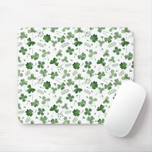 Soft Waterverf Shamrock Pattern Muismat (Met muis)