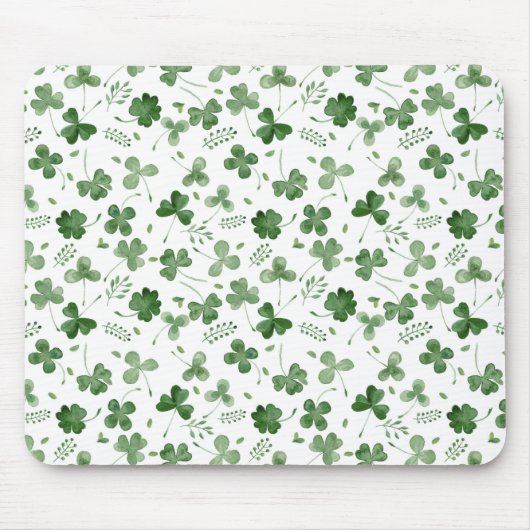 Soft Waterverf Shamrock Pattern Muismat (Voorkant)