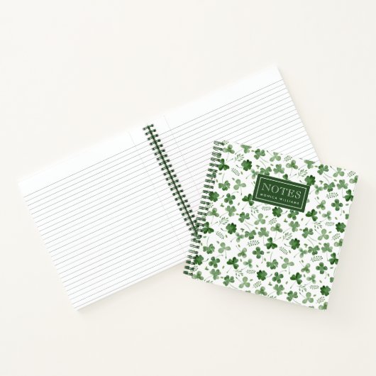 Soft Waterverf Shamrock Pattern Notitieboek (Binnen)