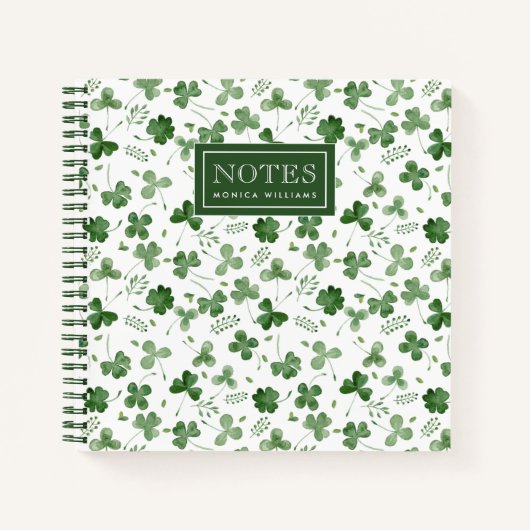 Soft Waterverf Shamrock Pattern Notitieboek (Voorkant)