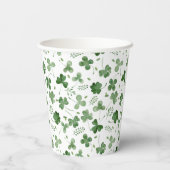 Soft Waterverf Shamrock Pattern Papieren Bekers (Achterkant)