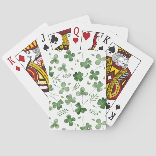 Soft Waterverf Shamrock Pattern Pokerkaarten (Achterkant)