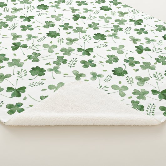 Soft Waterverf Shamrock Pattern Sherpa Deken (3/4)