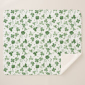 Soft Waterverf Shamrock Pattern Sherpa Deken (Voorkant (horizontaal))