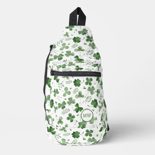 Soft Waterverf Shamrock Pattern Sling Bag (Voorkant)