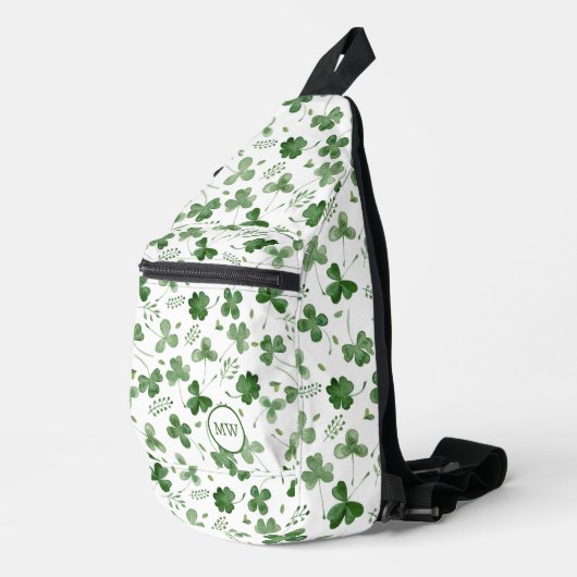 Soft Waterverf Shamrock Pattern Sling Bag (Rechterhoek)