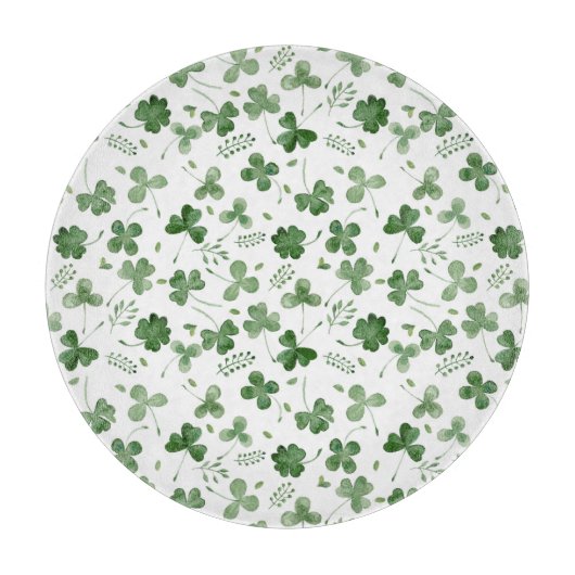 Soft Waterverf Shamrock Pattern Snijplank (Voorkant)