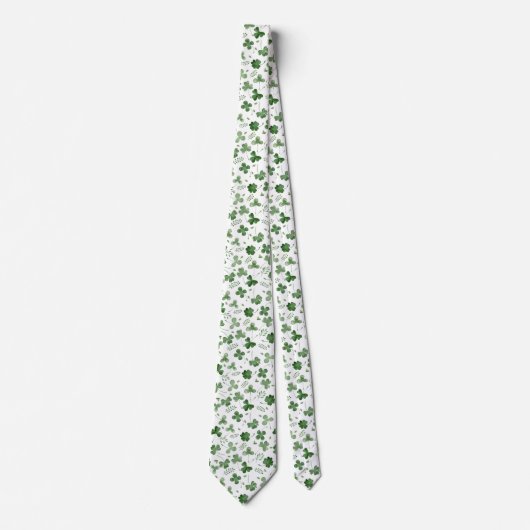 Soft Waterverf Shamrock Pattern Stropdas (Voorkant)
