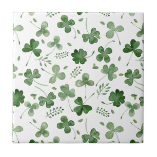 Soft Waterverf Shamrock Pattern Tegeltje