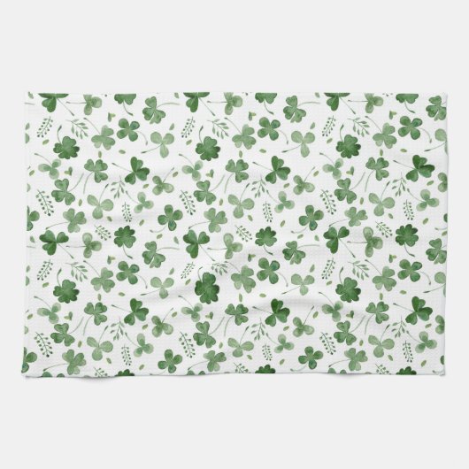 Soft Waterverf Shamrock Pattern Theedoek (Horizontaal)