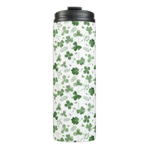 Soft Waterverf Shamrock Pattern Thermosbeker