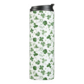 Soft Waterverf Shamrock Pattern Thermosbeker (Gedraaid links)