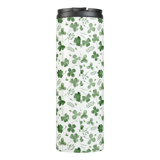 Soft Waterverf Shamrock Pattern Thermosbeker (Achterkant)