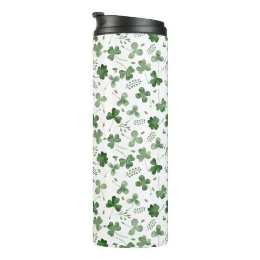 Soft Waterverf Shamrock Pattern Thermosbeker (Geroteerd rechts)