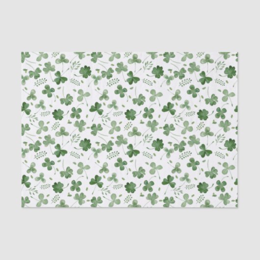 Soft Waterverf Shamrock Pattern Tissuepapier (Voorkant)