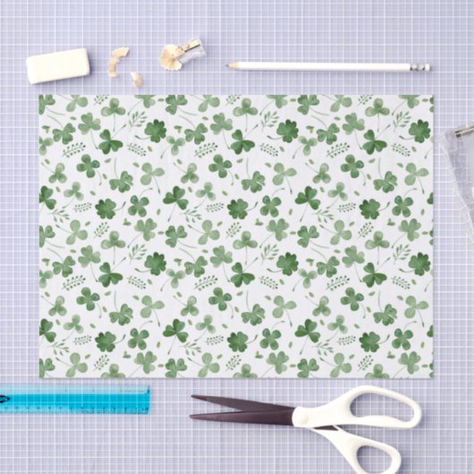 Soft Waterverf Shamrock Pattern Tissuepapier (Craft)