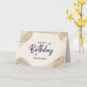 Soft Waterverf Stijlvolle Happy Birthday Custom Na Kaart (Gele Bloem)