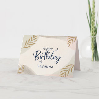 Soft Waterverf Stijlvolle Happy Birthday Custom Na Kaart