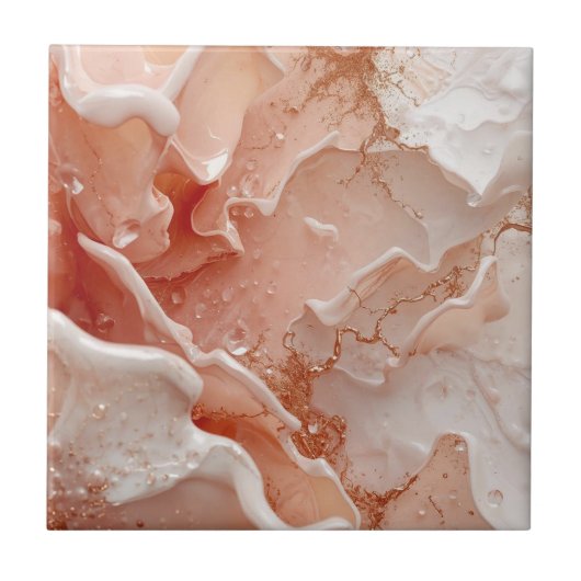 Soft Waves & Golden Lines Tegeltje (Voorkant)