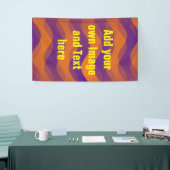 Soft Waves gradiënten overtreden oranje + uw ideeë Spandoek (Beurs)