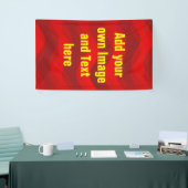 Soft Waves gradiënten rood + uw ideeën Spandoek (Beurs)