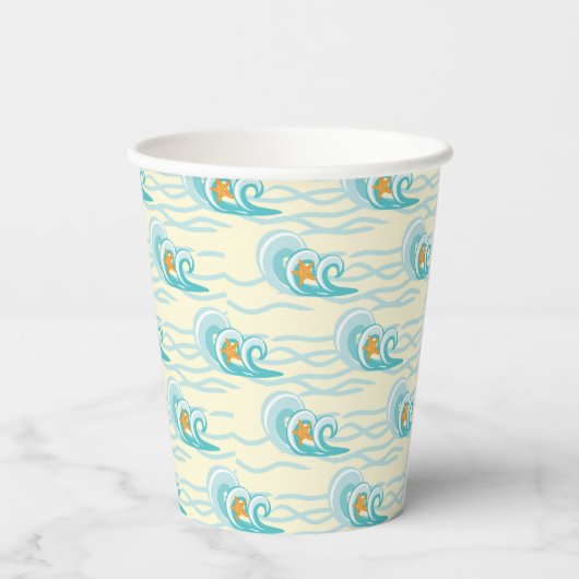 Soft Waves Pattern Papieren Bekers (Achterkant)