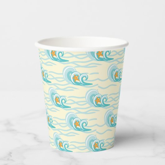Soft Waves Pattern Papieren Bekers (Voorkant)