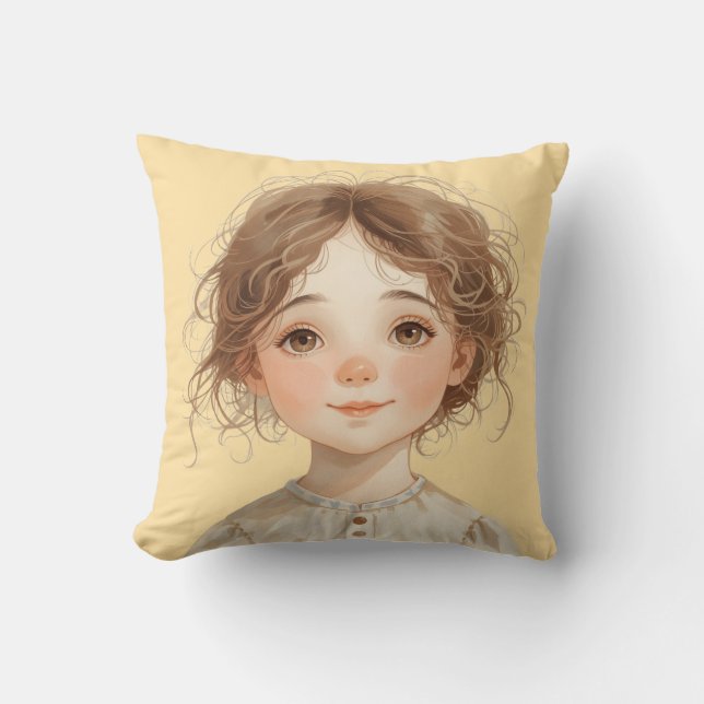 Soft Whimsy Portrait – The KindOnes Gentle Art Kussen (Voorkant)