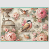 Soft Whispers van het Roos Finch Decoupage Print Tissuepapier (Voorkant)