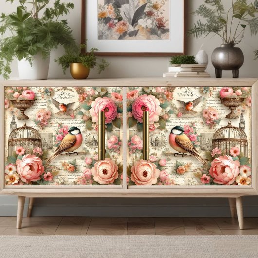 Soft Whispers van het Roos Finch Decoupage Print Tissuepapier