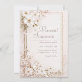 Soft White Blossom Romantische bruiloft Kaart (Voorkant)