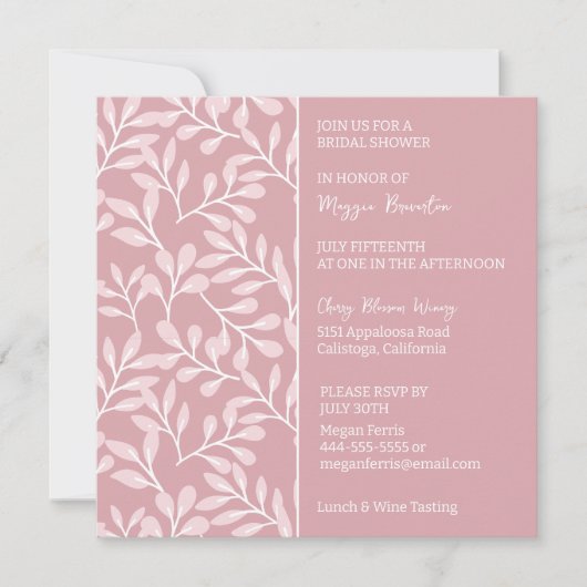 Soft White Botanical Bridal Shower Invitation Kaart (Voorkant)