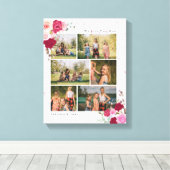 Soft White Botanical Floral Ma 6 Foto Collage Canvas Afdruk (Insitu (Houten vloer))
