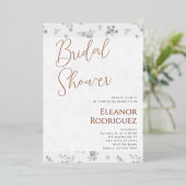 Soft White Bridal Shower Invite Folie Uitnodiging (Staand Voorkant)