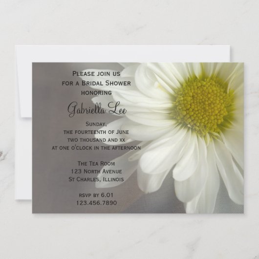 Soft White Daisy on Grey Vrijgezellenfeest Kaart (Voorkant)