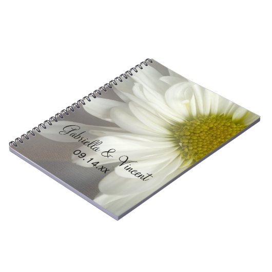 Soft White Daisy on Grey Wedding Notitieboek (Linkerzijde)