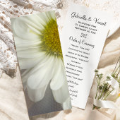 Soft White Daisy on Grey Wedding Programs (Grijze  Programmakaart