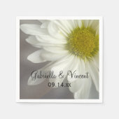 Soft White Daisy on Grey Wedding Servetten (Voorkant)