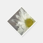 Soft White Daisy on Grey Wedding Servetten (Hoek)