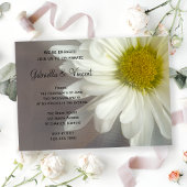 Soft White Daisy over Grey Engagement Party Kaart