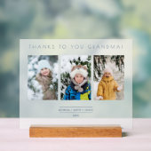 Soft White Family Minimalist 3 Photos Collage Acryl Bord (Neutraal)