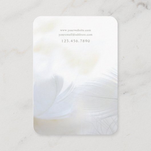 Soft White Feather Jewelry Display Kaart Visitekaartje (Achterkant)