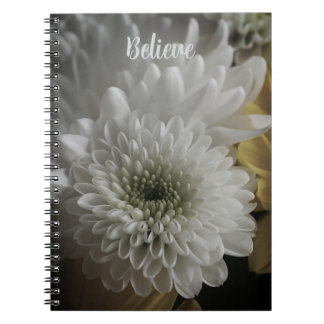 Soft White Floral Photo Spiral Notebook Notitieboek