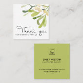 SOFT WHITE GREEN SNEBERRY CHRISTMAS DANK U VIERKANTE VISITEKAARTJE (Voorkant / Achterkant)