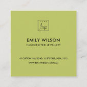 SOFT WHITE GREEN SNEBERRY CHRISTMAS DANK U VIERKANTE VISITEKAARTJE (Achterkant)